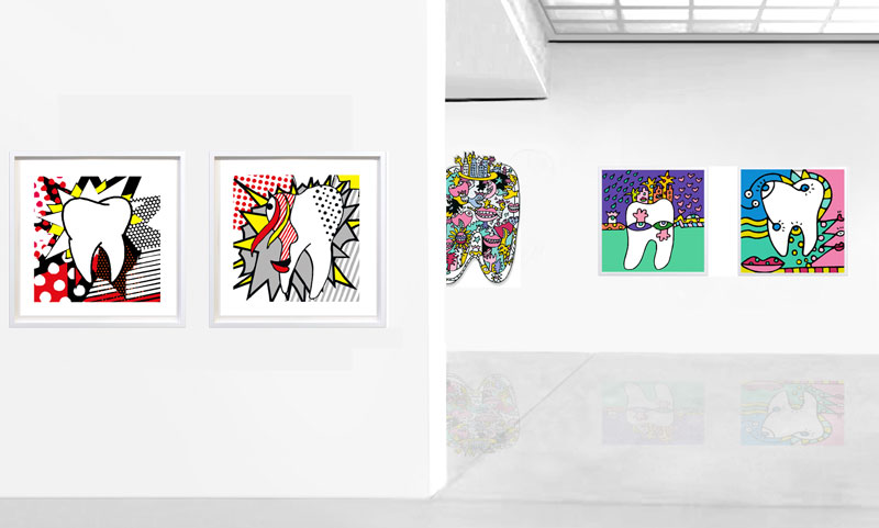Die Galerie der Dental Kunst. Dental Art für den Zahnarzt und das Dentallabor. Bilder zum Thema Zahn. Gemälde im Stil der Pop Art von Rod Neer.
