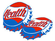 Dental Kunst von Rod Neer. Pepsi Kronkorken mit Health Schrift. Bilder für den Zahnarzt.